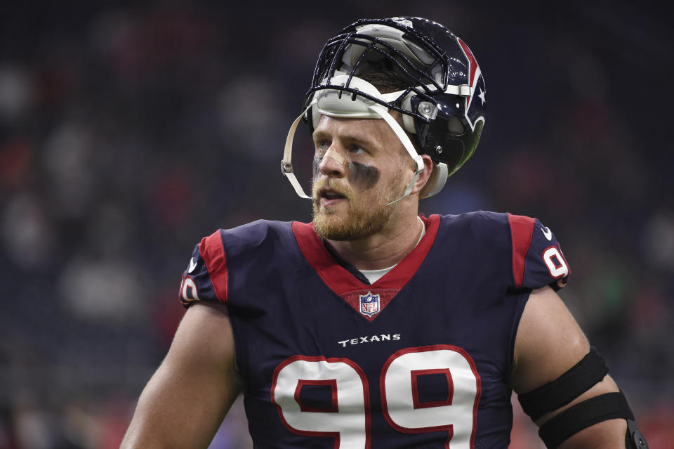 Houston Texans defensive end J.J. Watt raised more than $37 million for Hurricane Harvey relief efforts. (AP)