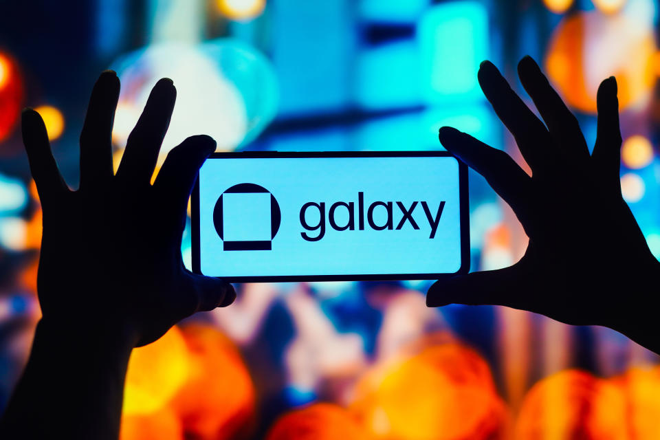 BRAZIL - 2022/10/05: In this photo illustration, the Galaxy Digital Holdings logo is seen displayed on a smartphone. (Photo Illustration by Rafael Henrique/SOPA Images/LightRocket via Getty Images)