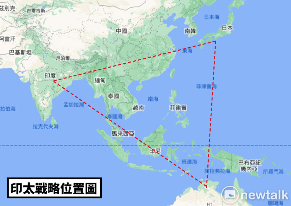  台灣地處於第一島鏈，在既有的美日、美韓、美菲等軍事同盟的整合強化下，印太地緣政治面貌逐漸清晰，也不斷地受到中國的挑戰。 圖：新頭殼合成 