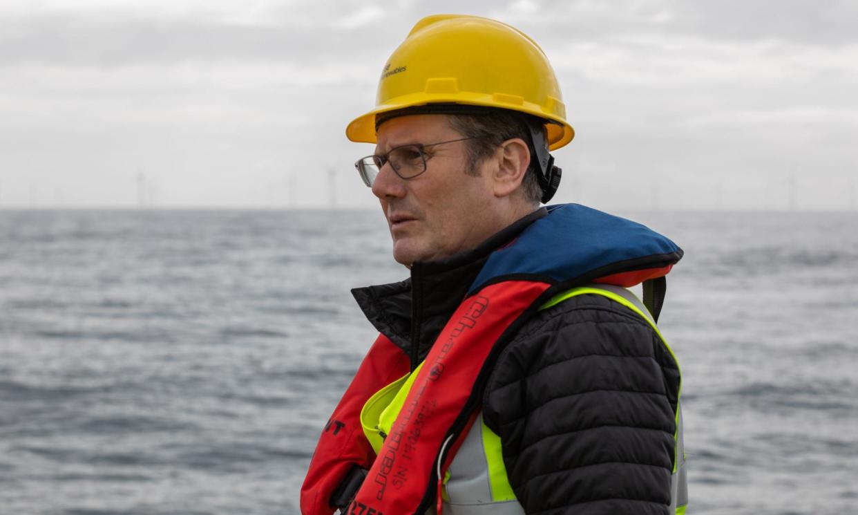 <span>Starmer at the Beatrice wind farm off the Caithness coast. ‘We will take the tough decisions,’ he said.</span><span>Photograph: Paul Campbell/PA</span>