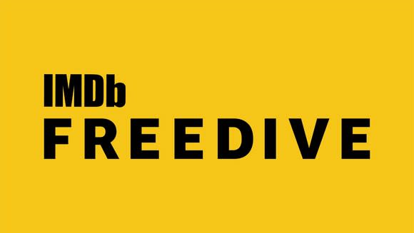 Black lettering on a yellow background that says IMDb Freedive.