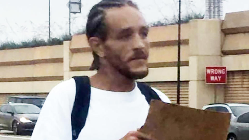 Delonte West, pictured here homeless and begging on the street.