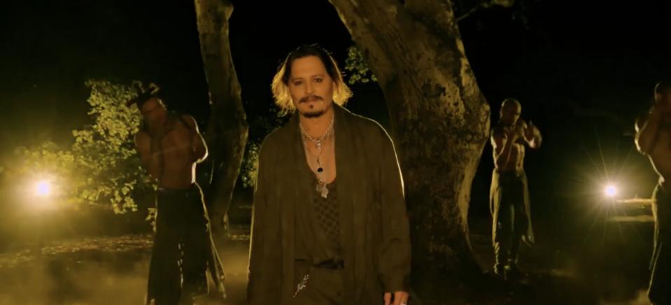 Johnny Depp walks in Rihanna&#39;s Savage X Fenty Vol. 4 fashion show. (Photo: Prime Video)