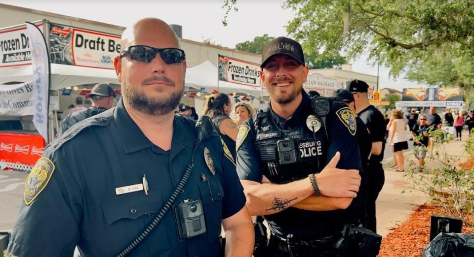 Police officers on duty on Saturday, April 27, 2024 at Leesburg Bikefest 2024.