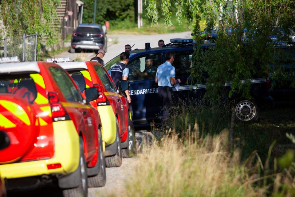 Vernet, France. 10th July, 2023. Gendarmerie and fire brigade cars in the early morning. French police are engaged in an extensive air and land search for a missing two-year-old boy who disappeared from a village in the south of the country at the weekend. The toddler, Émile, was playing in the garden of his grandparents' house in a hamlet just outside Le Vernet in the Alpes-de-Haute-Provence between Grenoble and Nice when he vanished on Saturday afternoon. Vernet, France, July 10, 2023. Photo by Thibaut Durand/ABACAPRESS.COM Credit: Abaca Press/Alamy Live News