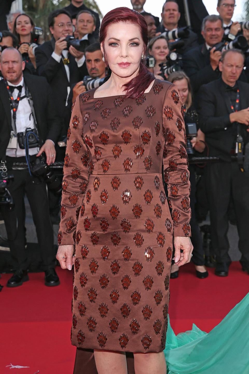 CANNES, FRANCE - MAY 25: Priscilla Presley attends the screening of "Elvis" during the 75th annual Cannes film festival at Palais des Festivals on May 25, 2022 in Cannes, France. (Photo by Gisela Schober/Getty Images)