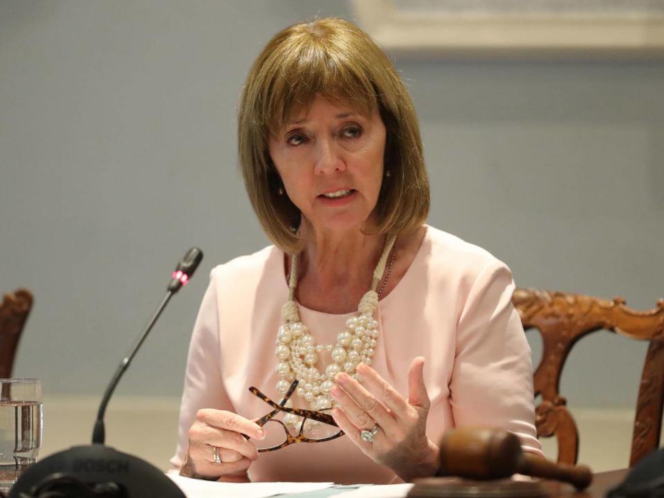 Irish Presidential candidate Senator Joan Freeman pitches for nominations to members of Waterford Co Council (PA)