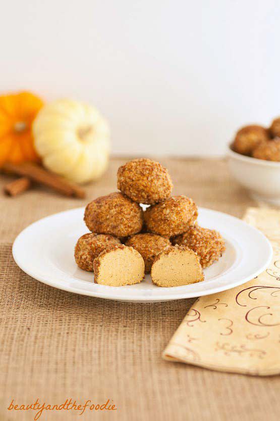 <p>When you're busy preparing to host your first fall dinner party, you'll be thankful for a recipe that doesn't require any time in the oven. </p><p><strong>Get the recipe at <a href="http://beautyandthefoodie.com/no-bake-pumpkin-cheesecake-bites/" rel="nofollow noopener" target="_blank" data-ylk="slk:Beauty and the Foodie;elm:context_link;itc:0;sec:content-canvas" class="link ">Beauty and the Foodie</a>.</strong> </p>