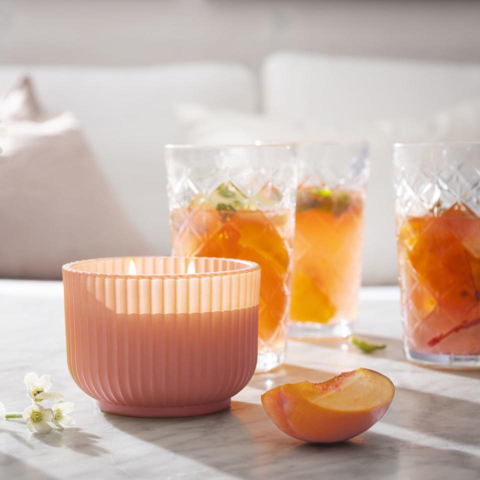 <p>Create a calming ambience at home with IKEA's SOCKERLÖNN candle. With a burning time of 30 hours, it has been inspired by light spring rain, and combines notes of warming peach and fresh flowers. </p><p><strong>WAS £3 NOW £1 </strong></p><p><a class="link " href="https://www.ikea.com/gb/en/p/sockerloenn-scented-candle-in-glass-2-wicks-peach-blossom-pink-10538156/" rel="nofollow noopener" target="_blank" data-ylk="slk:BUY NOW;elm:context_link;itc:0;sec:content-canvas">BUY NOW</a></p>