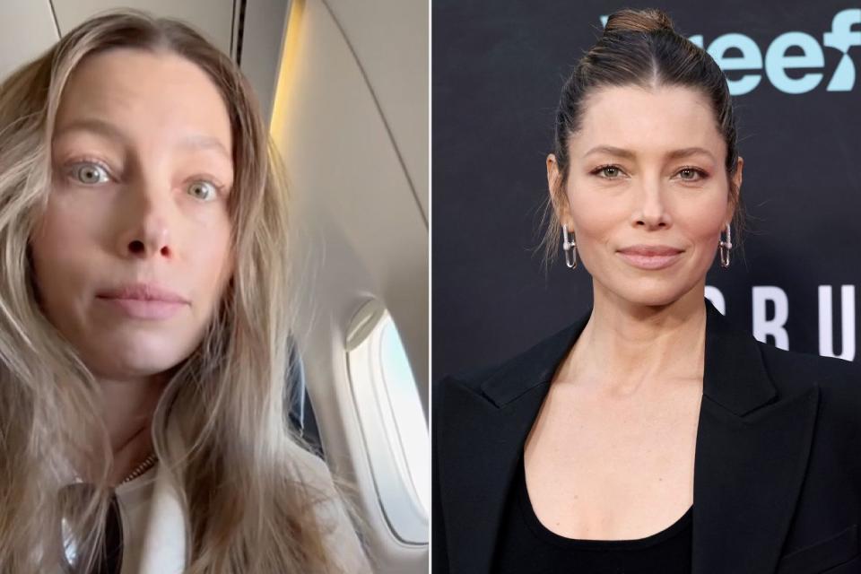 <p>Jessica Biel/TikTok; David Livingston/Getty</p> Jessica Biel documented her flight delay in a series of TikTok videos on Wednesday.