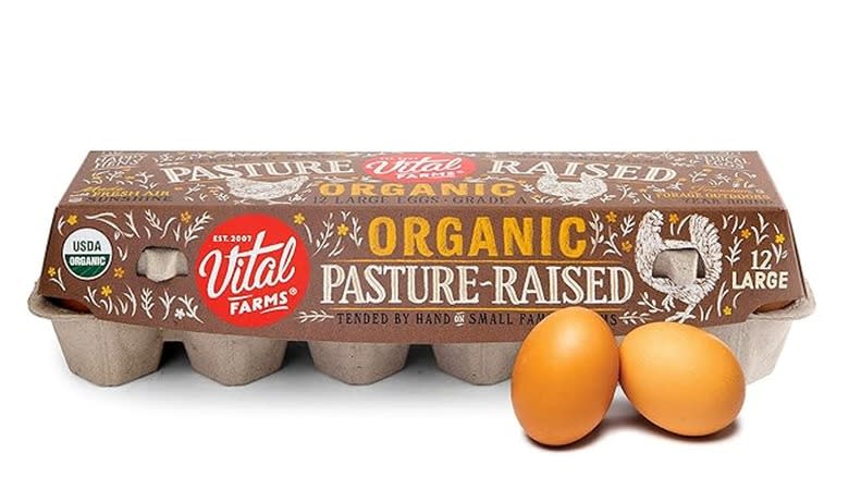 carton of Vital Farms eggs