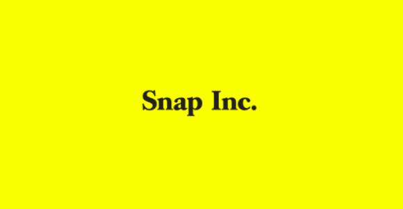 Snap Inc. in black letters on a bright yellow background