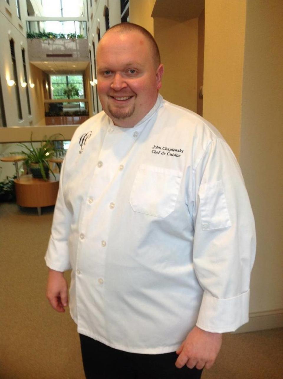 John Chapiewski, 42, a culinary instructor at Central High School in Phenix City, volunteers to teach cooking classes for Open Door Community House and even picks up extra money working at the Country Club of Columbus.