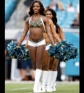 Jacksonville Jaguars cheerleaders form a single line