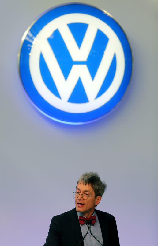 FILE PHOTO: Christopher Kopper, a history professor at Germany's Bielefeld University, attends a ceremony at the headquarters of the VW factory in Sao Bernardo do Campo