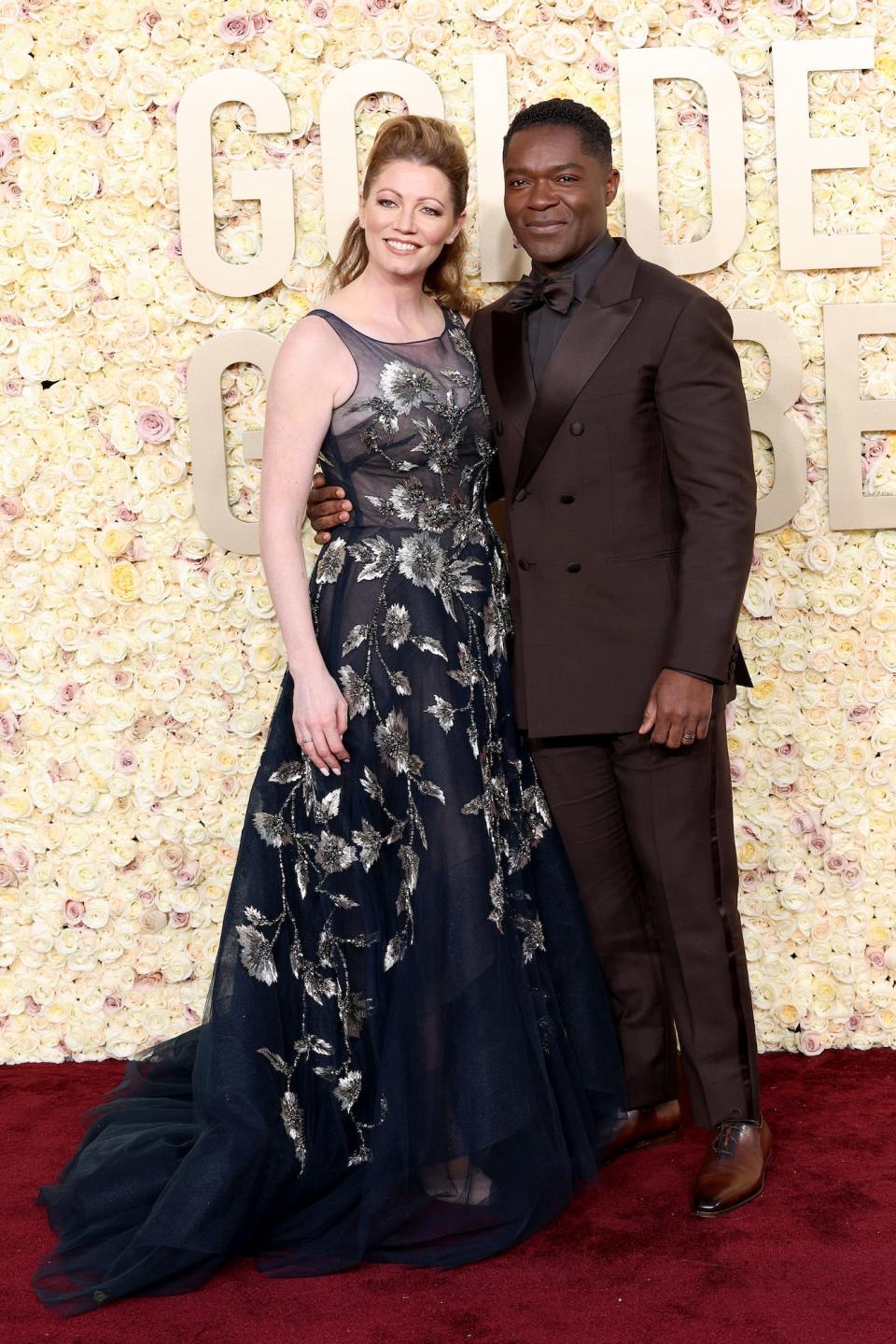 Jessica Oyelowo and David Oyelowo attend the 2024 Golden Globes.