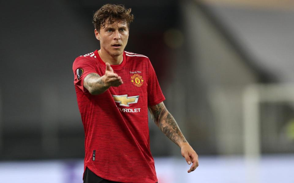 Victor Lindelof during the victory over Copenhagen - James Williamson - AMA/Getty Images