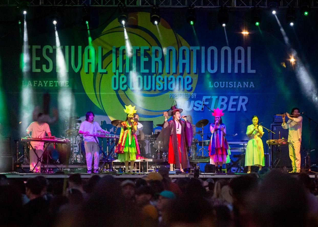 ADG7 perform at Festival International de Louisiane. Friday, April 28, 2023.