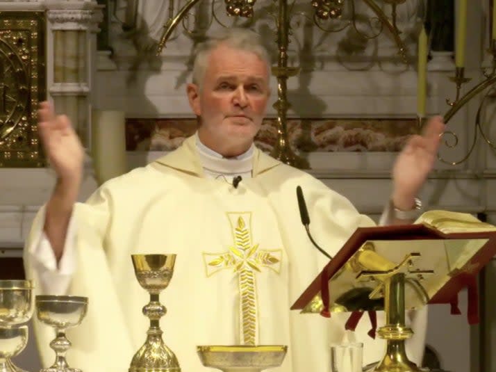 Father Gilbert delivers the Eucharist Prayer (Facebook)