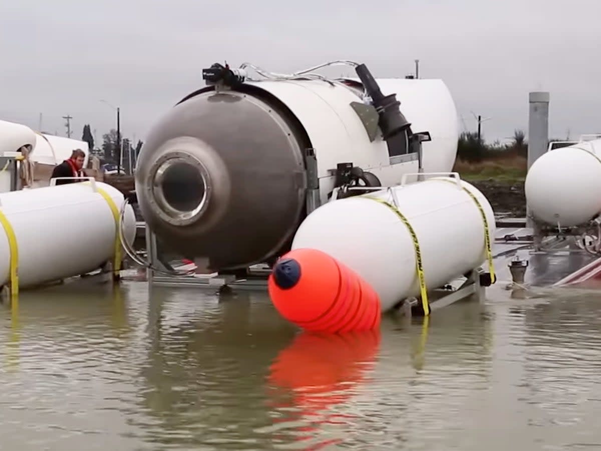 The Titan, pictured, is a tourist sub operated by OceanGate (OceanGate/YouTube)