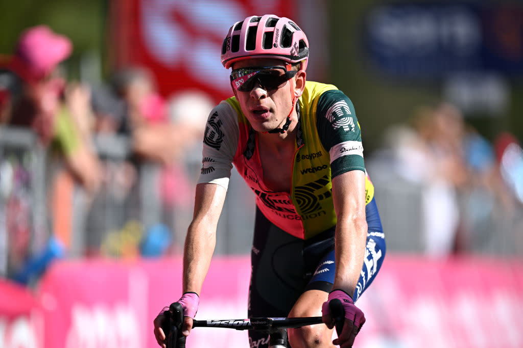  Hugh Carthy at the finish of stage 18 of the Giro d'Italia 