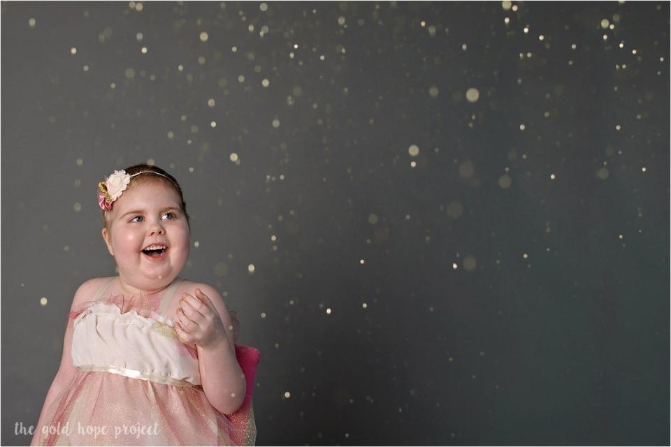 Dawson was inspired to create the Gold Hope Project after her daughter Ava&rsquo;s 11-month fight against a terminal brain tumor known as diffuse intrinsic pontine glioma (DIPG) (Photo: The Gold Hope Project)