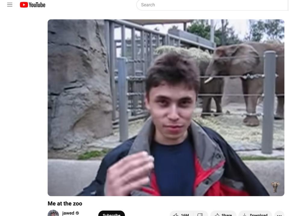 Jawed "Me at the Zoo" video