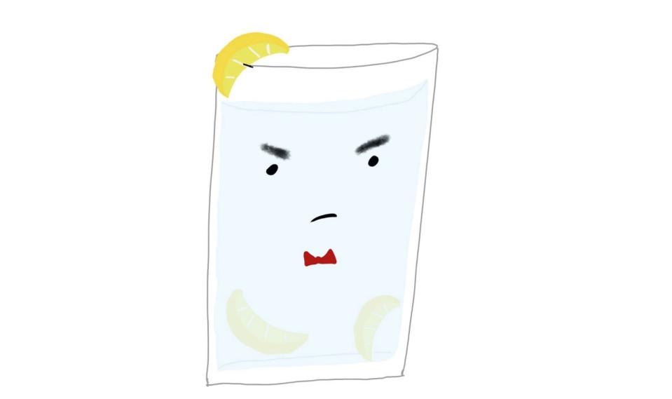 Hot lemon water illustration 