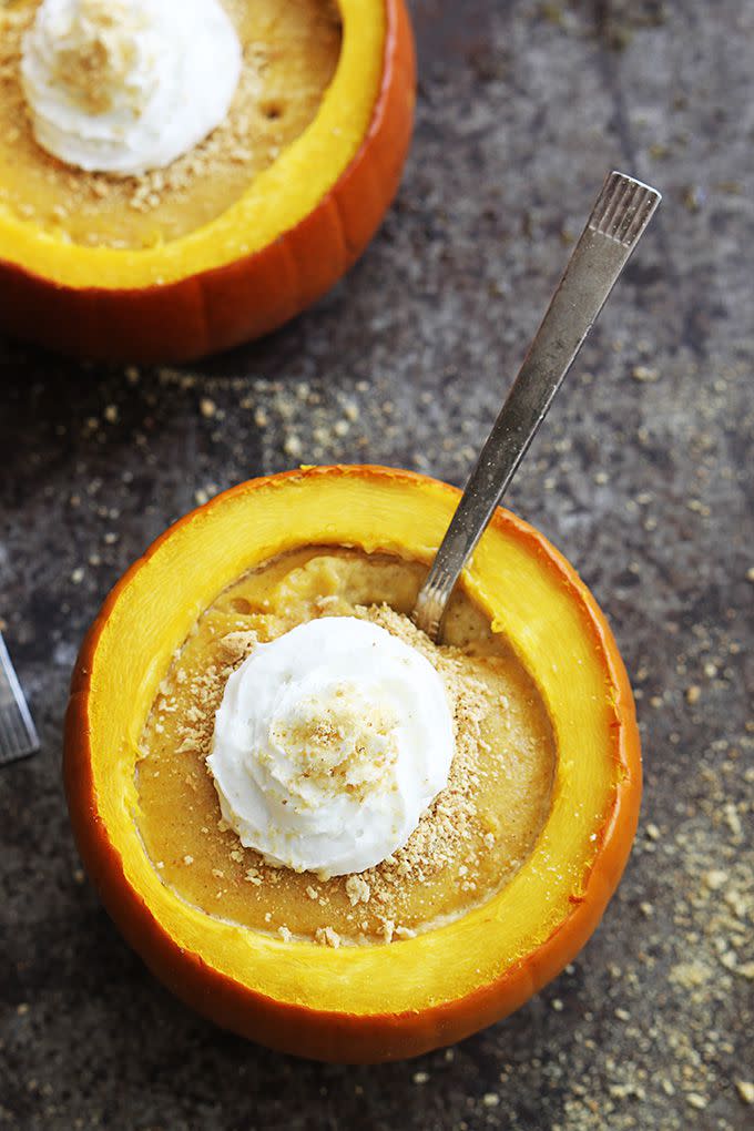 Pumpkin Cheesecake Stuffed Pumpkin