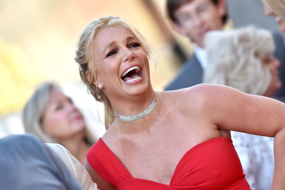 Britney Spears laughing at a movie premiere