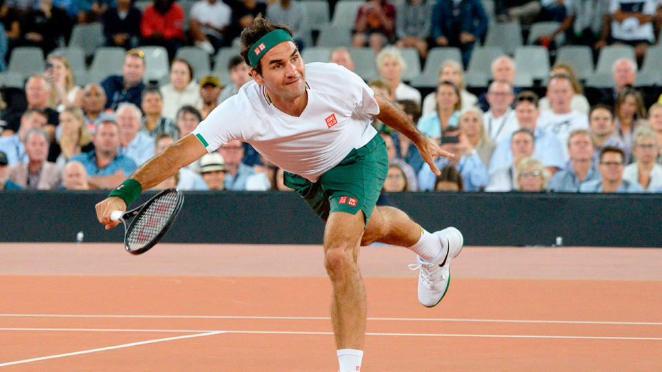 Seen here, Roger Federer in action against Rafael Nadal during an exhibition match.