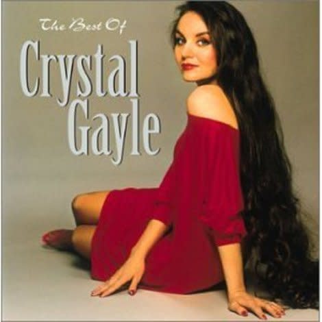 Crystal Gayle at drag length.