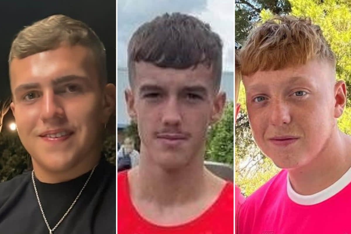 All three teenagers were killed in a south Wales village after a car collided with a bus  (PA/Wales News Service)