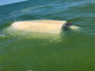 Capsized boat courtesy of the Citrus County Sheriff’s Office