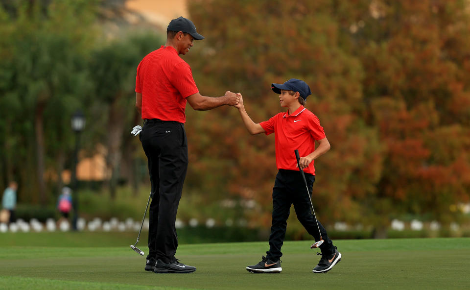 Tiger Woods and son Charlie Woods