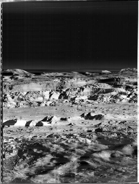 This image of the moon's Copernicus crater, captured on Nov. 24, 1966 by NASA's Lunar Orbiter 2 spacecraft, has been hailed as one of the 20th century's greatest photos.