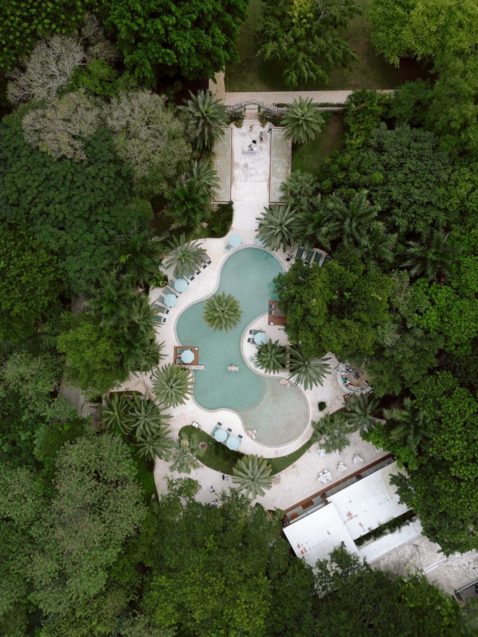 a building surrounded by trees