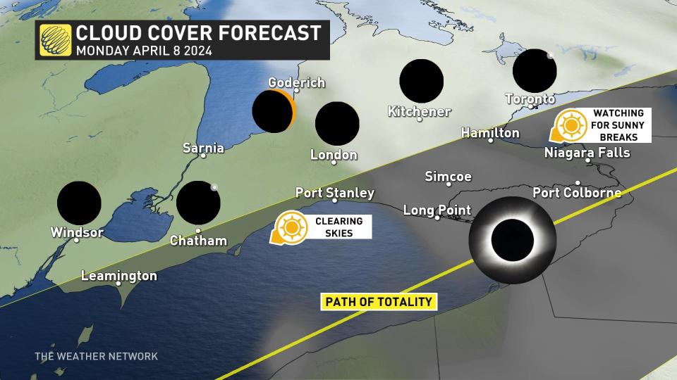 Ontario cloud cover forecast April 7