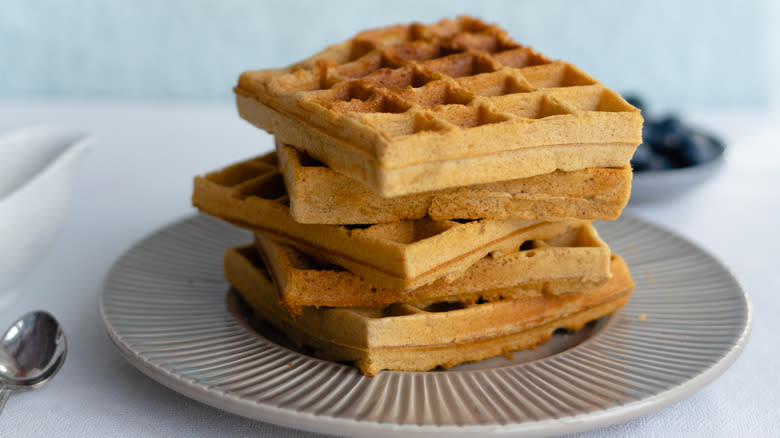 stack of buckwheat waffles