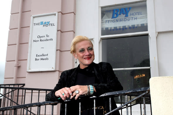 Shirley Bothroyd, owner of The Bay Hotel in Teignmouth, Devon. See SWNS story SWBASIL; A lady barrister who hung up her wig to run a pretty seafront hotel has been branded a female BASIL FAWLTY on Trip Advisor - for being drunk and abusive to staff. Shirley Bothroyd, 55 - dubbed the 