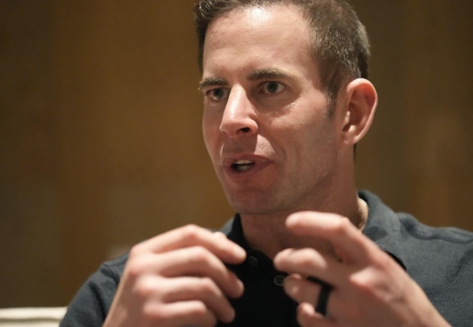 Tarek El Moussa, a real estate entrepreneur and persona on HGTV's hit shows "Flipping 101" and "Flip or Flop," talks in Phoenix on April 11, 2023, about his upcoming Flipping Summit.