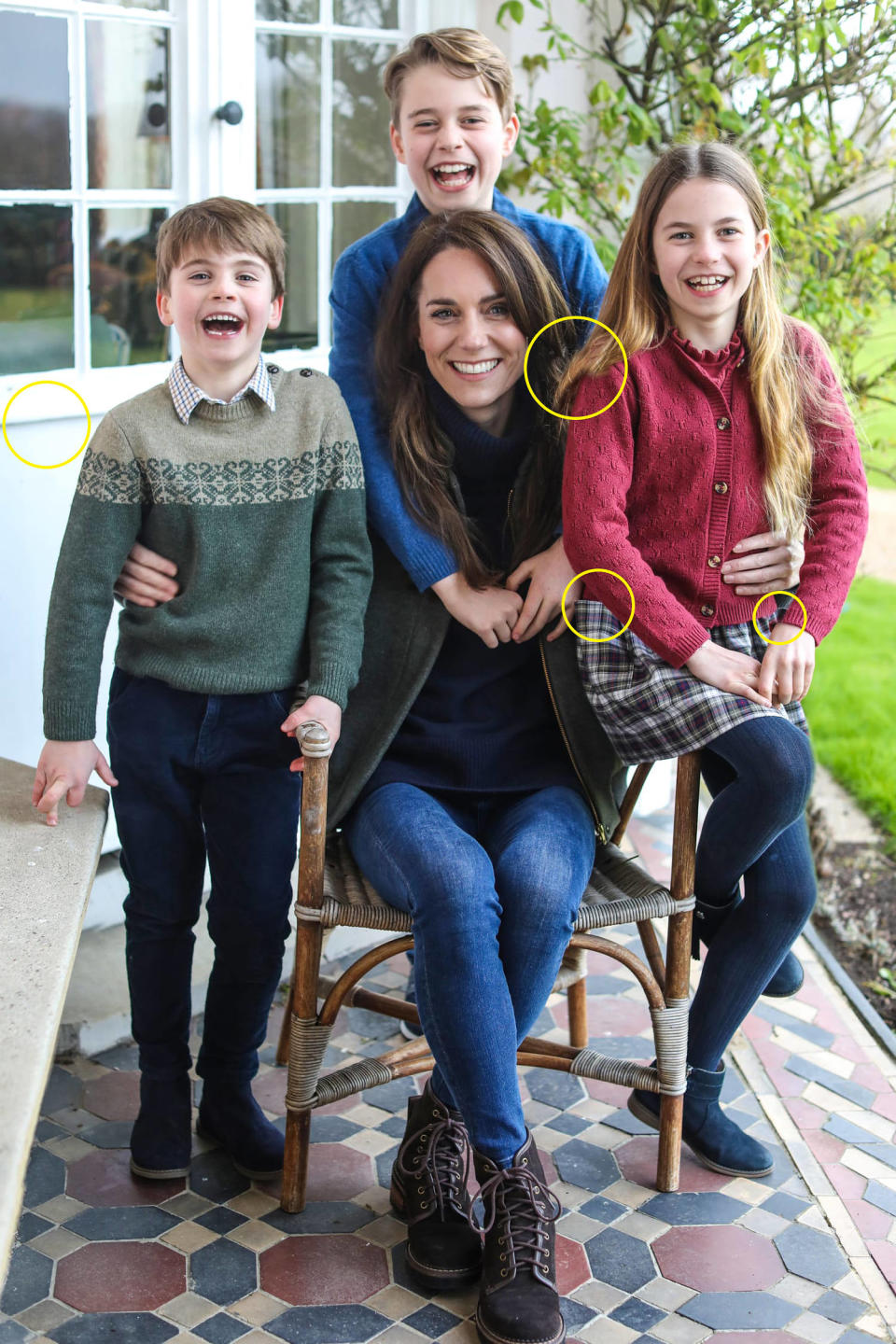 The Princess of Wales with her children, Prince Louis, Prince George and Princess Charlotte, taken in Windsor, earlier this week, by the Prince of Wales. (TODAY Illustration / Prince of Wales)