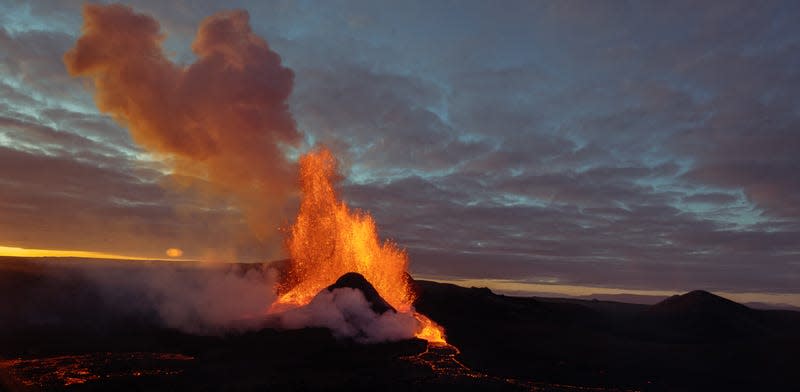 Photograph of volcano eruption