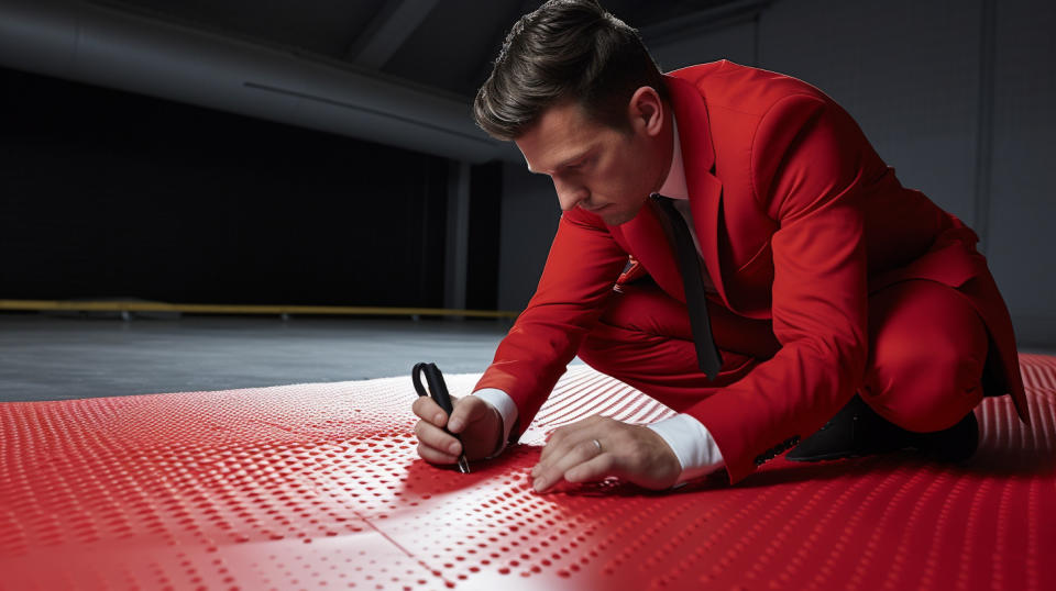 A research engineer conducting a test of the strength of a new thermoplastic composite.