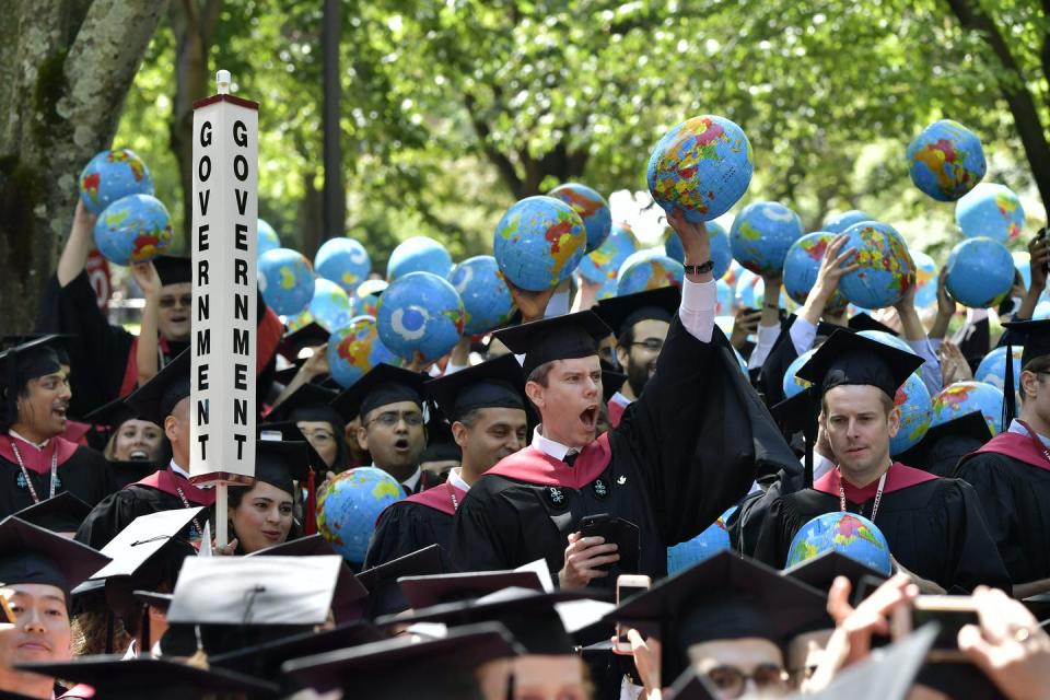 <span class="caption">More than half of the top 250 U.S. colleges and universities offer legacy admissions. </span> <span class="attribution"><a class="link " href="https://www.gettyimages.com/detail/news-photo/general-atmosphere-at-the-harvard-university-2018-367th-news-photo/962132834?adppopup=true" rel="nofollow noopener" target="_blank" data-ylk="slk:Paul Marotta / Getty Images;elm:context_link;itc:0;sec:content-canvas">Paul Marotta / Getty Images</a></span>