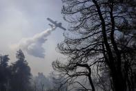 <p>Au coeur de l'incendie au nord d'Athènes.</p>