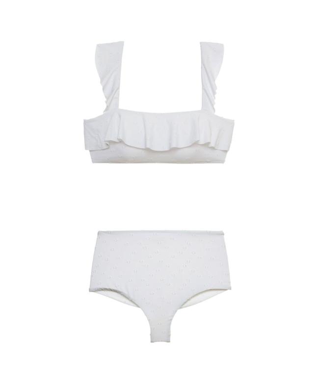 White High Waisted Bikini Bottom - Bianca