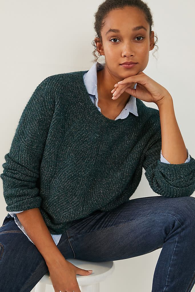 Keely Cable-Knit Sweater. Image via Anthropologie.