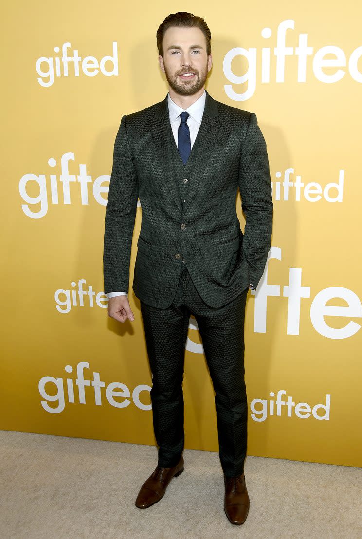 Chris Evans arrives at the Los Angeles premiere of <em>Gifted</em> at the Pacific Theatres at the Grove on Tuesday, April 4, 2017. (Photo: Chris Pizzello/Invision/AP)