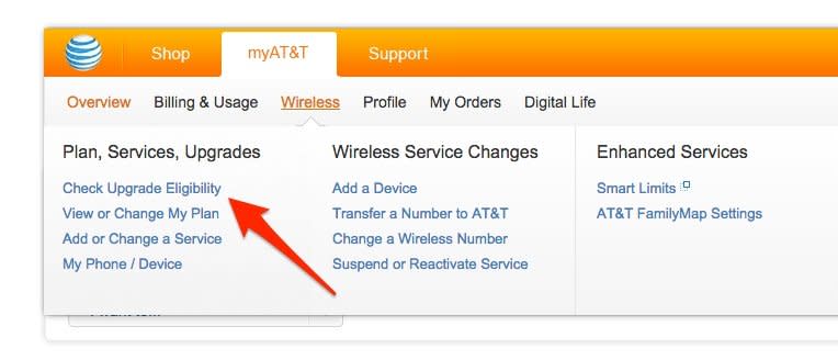 AT&T upgrade eligible